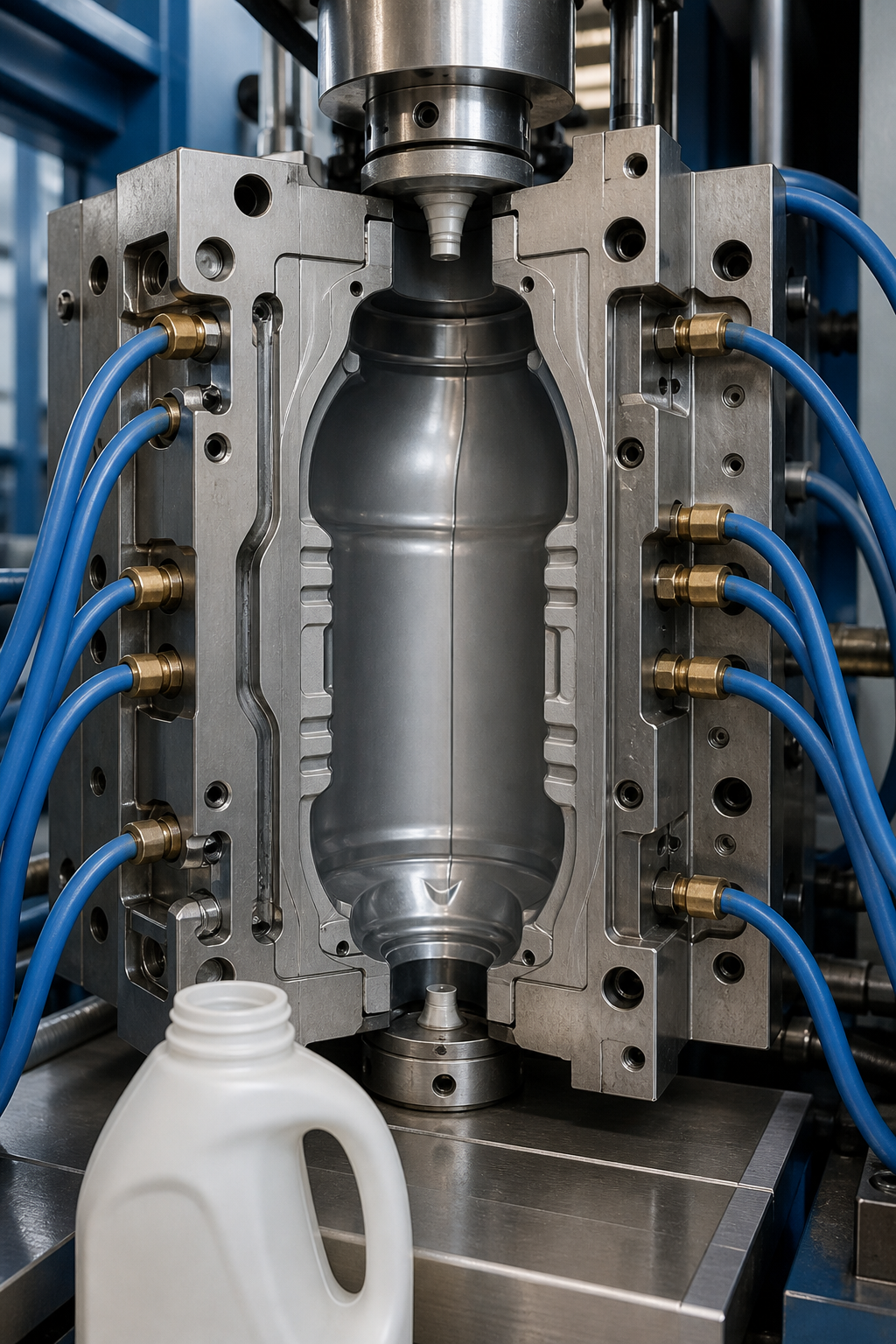 최신 회사 블로그 Blow Mold Cooling: How Cooling Design Affects Cycle Stability and Container Quality