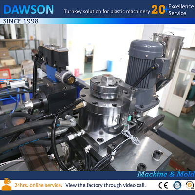 138kw 스크류 가열 전력 5L 10L 제리캔 HDPE 블로우 성형 이중 스테이션 압출 블로우 성형기 금형 개방 스트로크 250600mm