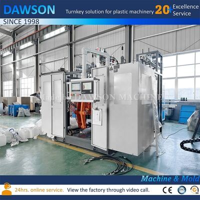 13.8kw 스크류 가열 전력 이중 스테이션 PE 플라스틱 농약병 압출 블로우 성형용 캐니스터 제조기